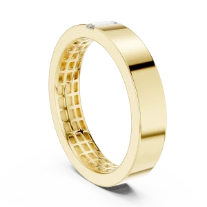 Architectural Baguette Linear Minimalist Solitaire Band - Image 3