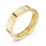 Architectural Baguette Linear Minimalist Solitaire Band