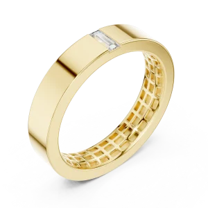 Architectural Baguette Linear Minimalist Solitaire Band