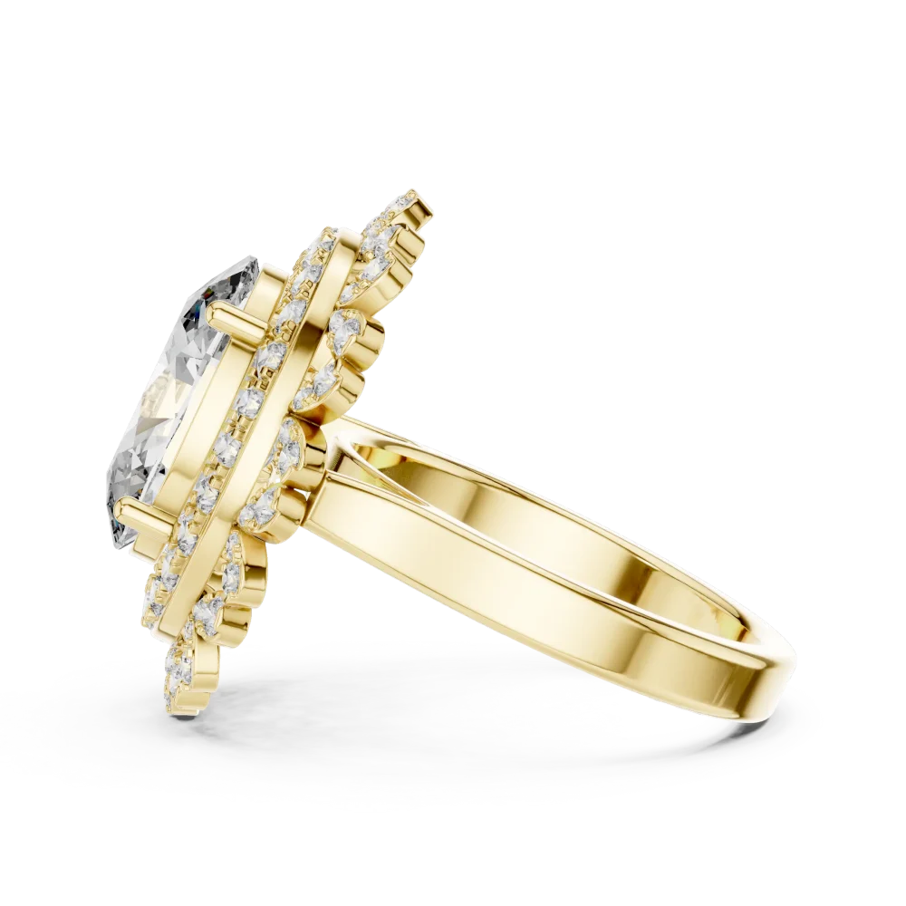 Ethereal Oval Luminary Halo Solitaire Cocktail Ring - Image 4