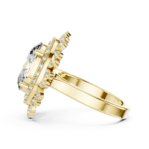 Ethereal Oval Luminary Halo Solitaire Cocktail Ring - Image 4