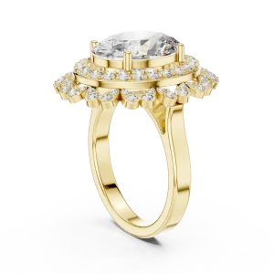 Ethereal Oval Luminary Halo Solitaire Cocktail Ring - Image 3