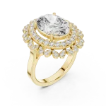 Ethereal Oval Luminary Halo Solitaire Cocktail Ring