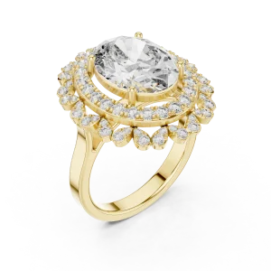 Ethereal Oval Luminary Halo Solitaire Cocktail Ring