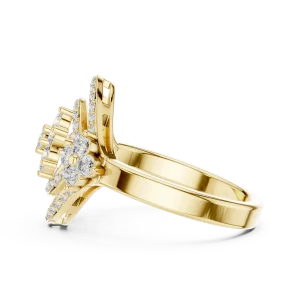 Luminary Round Brilliant Geometric Statement Cocktail Ring - Image 4