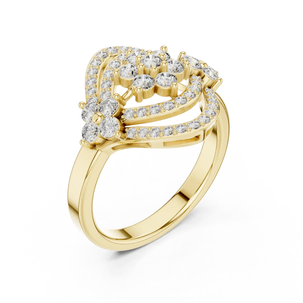 Adorn your hand with this geometric round brilliant cocktail ring. Featuring high-fire lab-grown DIAMEUR diamonds, discover modern luxury today.