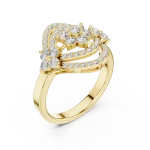 Luminary Round Brilliant Geometric Statement Cocktail Ring