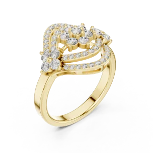Luminary Round Brilliant Geometric Statement Cocktail Ring