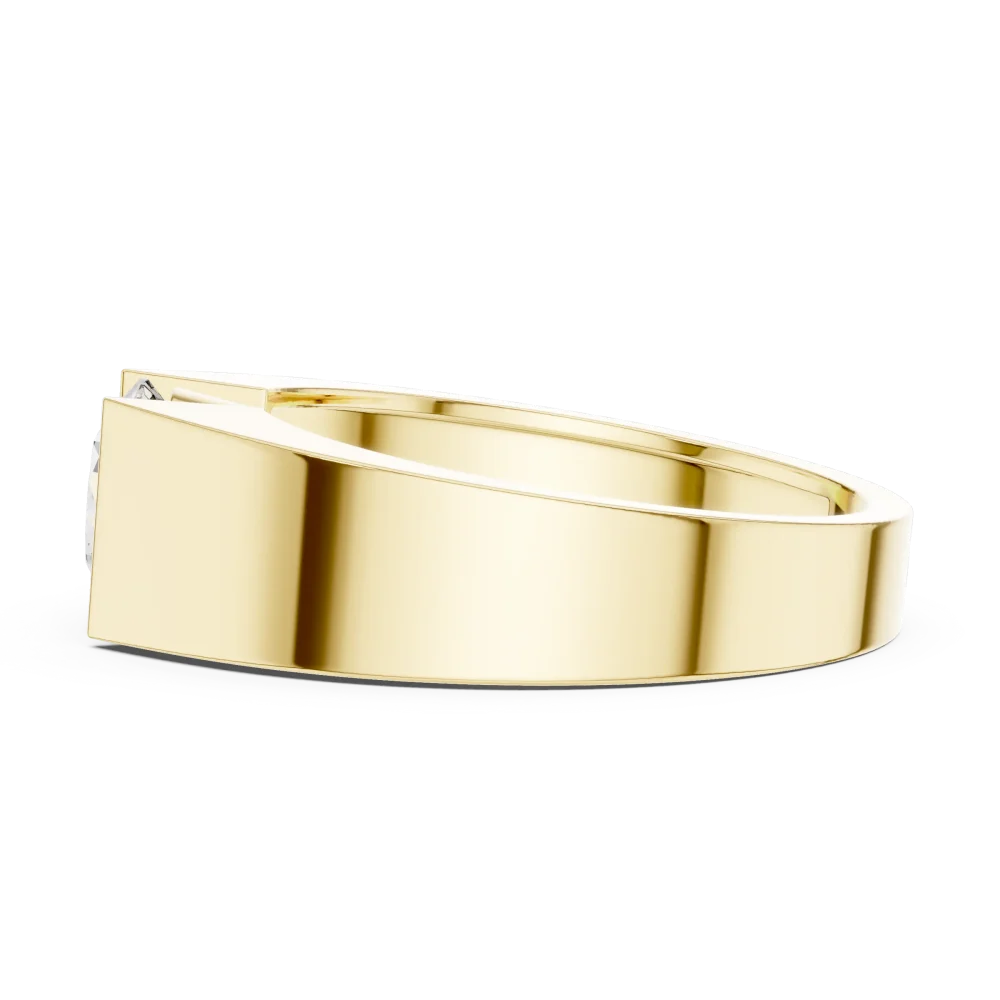 Architectural Round Brilliant Cut Solitaire Statement Ring - Image 4