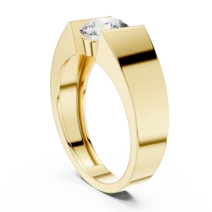 Architectural Round Brilliant Cut Solitaire Statement Ring - Image 3
