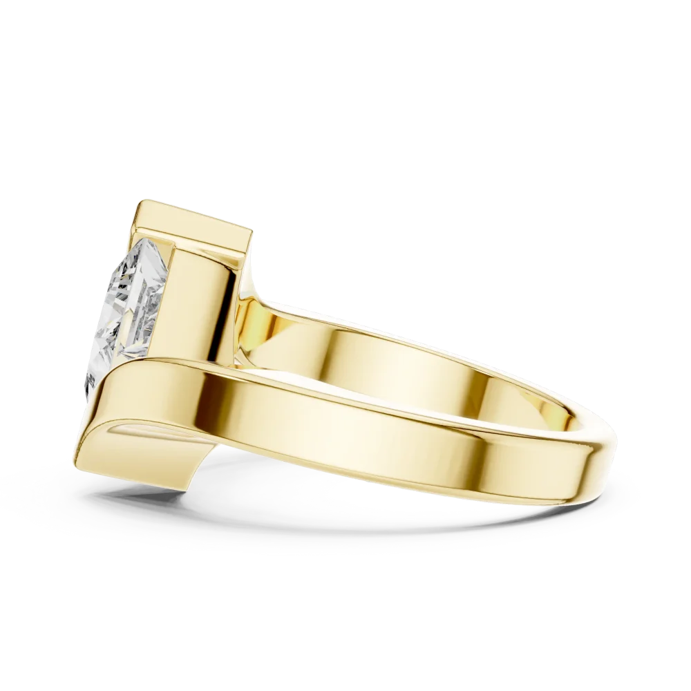 Symmetry Princess Cut Architectural Bezel Solitaire Ring - Image 4