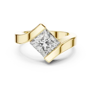 Symmetry Princess Cut Architectural Bezel Solitaire Ring - Image 2