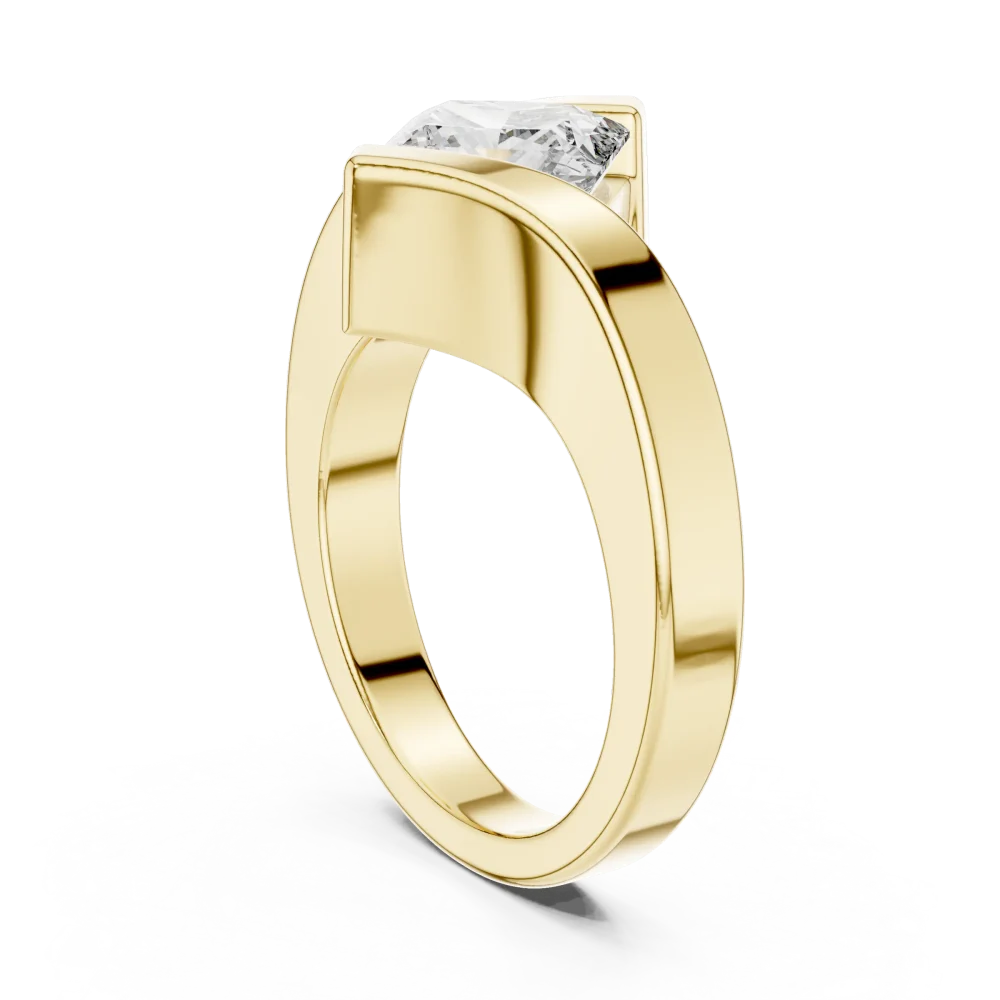 Symmetry Princess Cut Architectural Bezel Solitaire Ring - Image 3