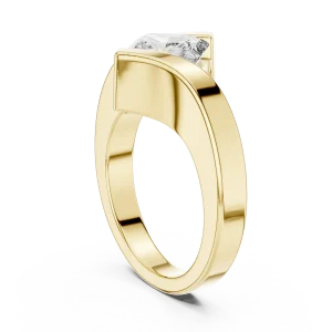 Symmetry Princess Cut Architectural Bezel Solitaire Ring - Image 3
