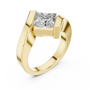 Symmetry Princess Cut Architectural Bezel Solitaire Ring