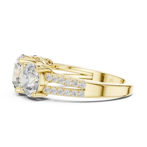 Luminary Round Brilliant Three-Stone Statement Ring - Image 4