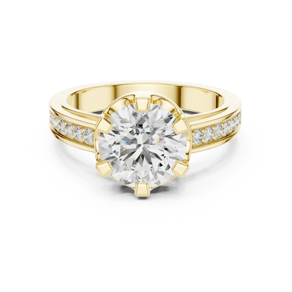 Luminary Round Brilliant Pavé-Set Solitaire Ring - Image 2