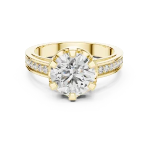 Luminary Round Brilliant Pavé-Set Solitaire Ring - Image 2