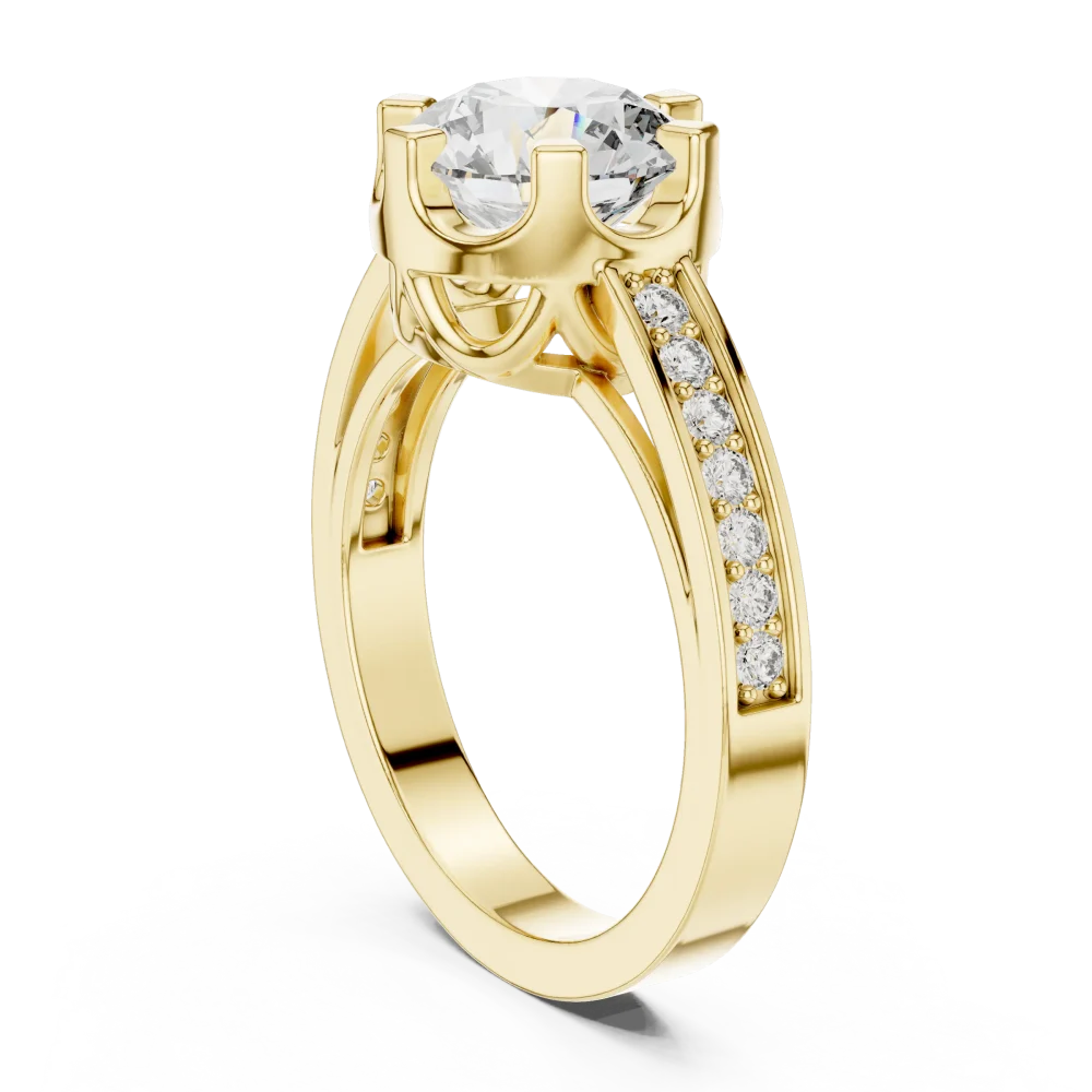 Luminary Round Brilliant Pavé-Set Solitaire Ring - Image 3