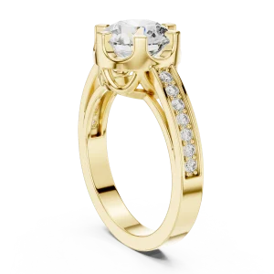Luminary Round Brilliant Pavé-Set Solitaire Ring - Image 3