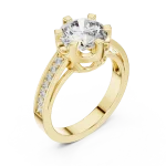Luminary Round Brilliant Pavé-Set Solitaire Ring