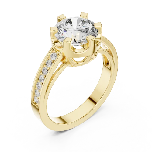 Luminary Round Brilliant Pavé-Set Solitaire Ring