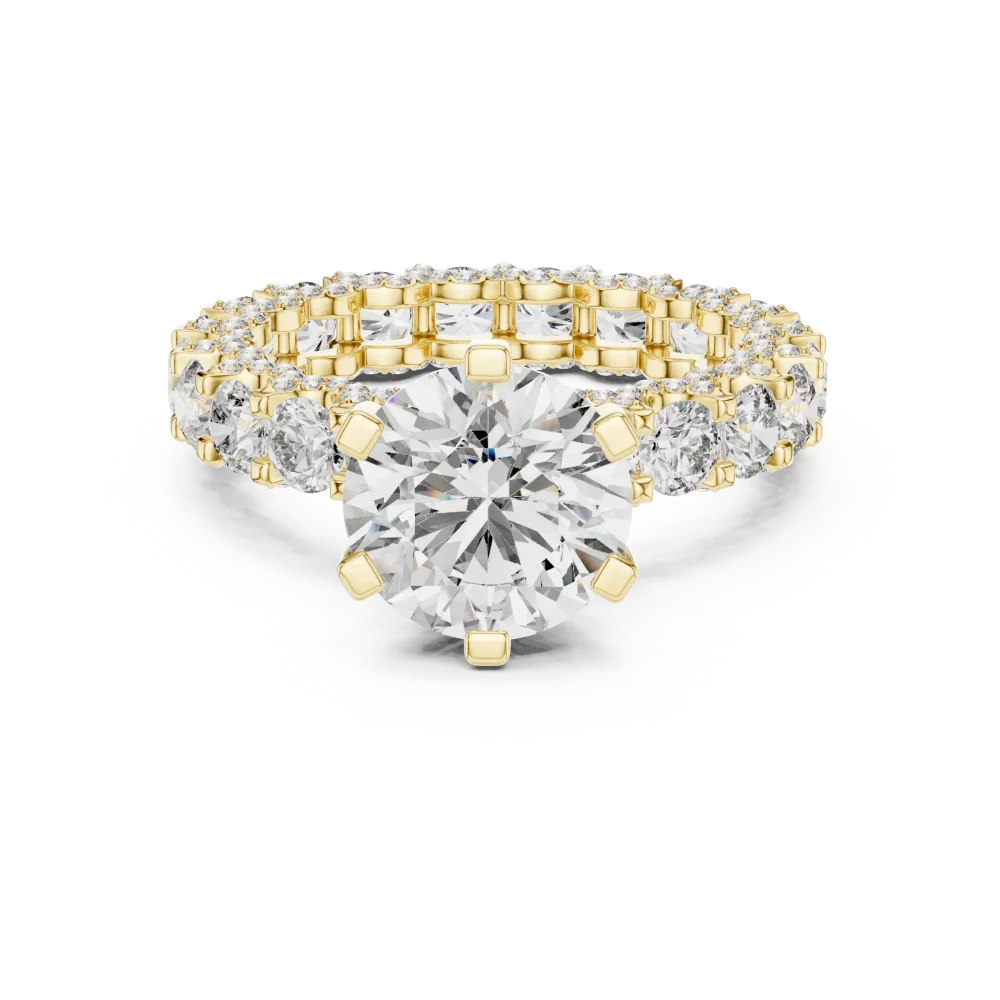Luminary Round Brilliant Pavé-Set Solitaire Ring - Image 2