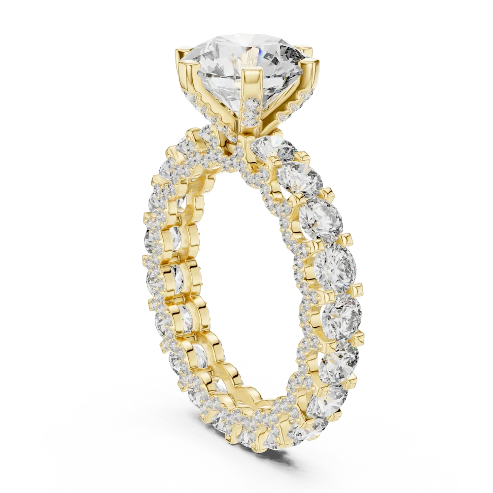 Luminary Round Brilliant Pavé-Set Solitaire Ring - Image 3
