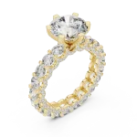 Luminary Round Brilliant Pavé-Set Solitaire Ring