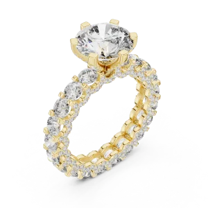 Luminary Round Brilliant Pavé-Set Solitaire Ring