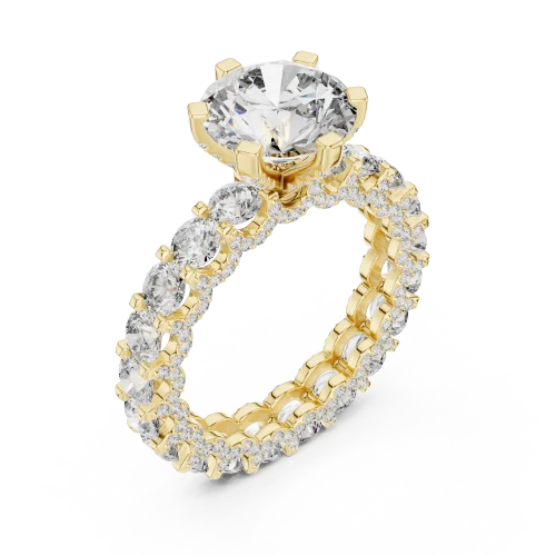 Luminary Round Brilliant Pavé-Set Solitaire Ring