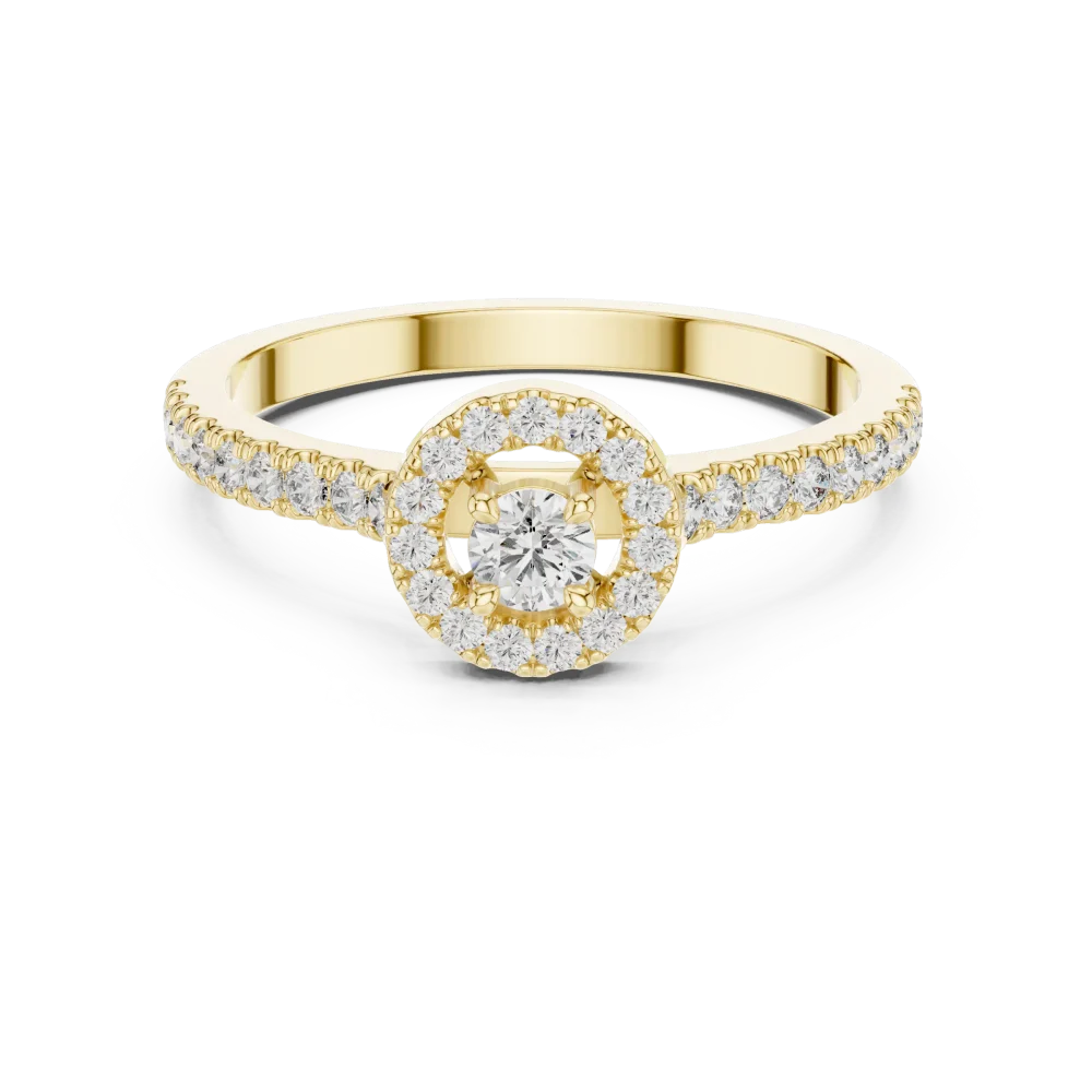 Luminary Round Brilliant Pavé-Set Halo Solitaire Ring - Image 2