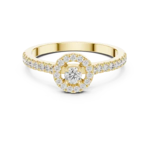 Luminary Round Brilliant Pavé-Set Halo Solitaire Ring - Image 2