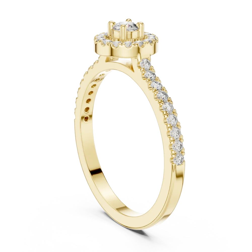 Luminary Round Brilliant Pavé-Set Halo Solitaire Ring - Image 3