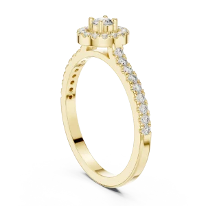 Luminary Round Brilliant Pavé-Set Halo Solitaire Ring - Image 3