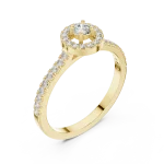 Luminary Round Brilliant Pavé-Set Halo Solitaire Ring