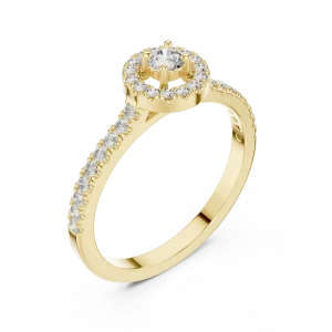 Luminary Round Brilliant Pavé-Set Halo Solitaire Ring