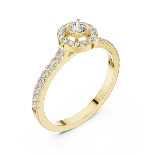 Luminary Round Brilliant Pavé-Set Halo Solitaire Ring