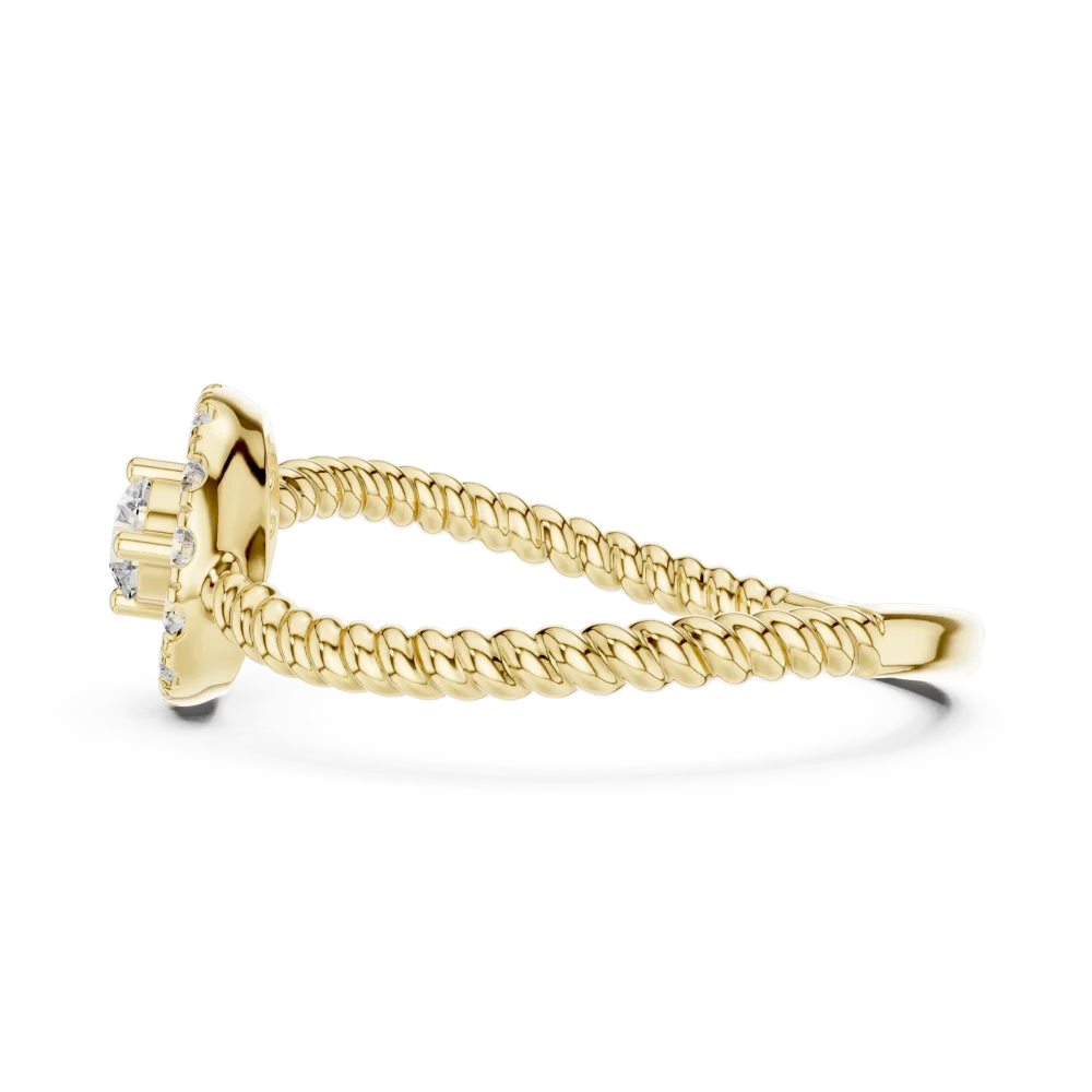 Ethereal Round Brilliant Halo Solitaire Ring - Image 4