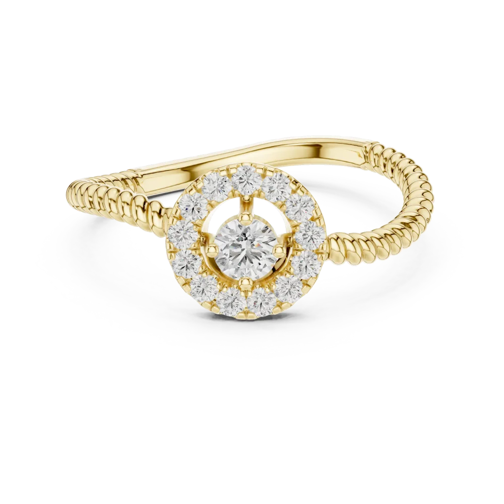 Ethereal Round Brilliant Halo Solitaire Ring - Image 2