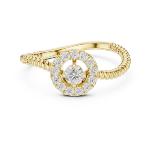 Ethereal Round Brilliant Halo Solitaire Ring - Image 2