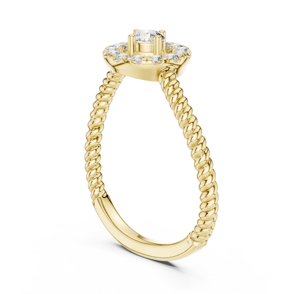 Ethereal Round Brilliant Halo Solitaire Ring - Image 3