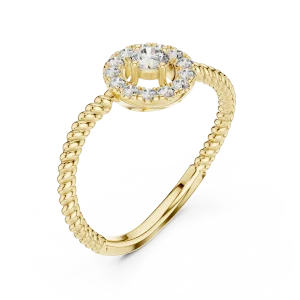 Ethereal Round Brilliant Halo Solitaire Ring