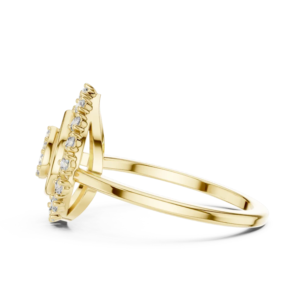 Ethereal Pear Silhouette Pavé-Set Statement Ring - Image 4