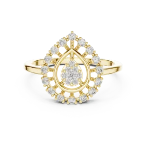 Ethereal Pear Silhouette Pavé-Set Statement Ring - Image 2