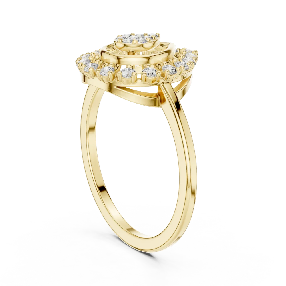 Ethereal Pear Silhouette Pavé-Set Statement Ring - Image 3