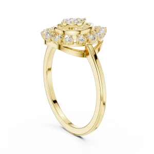Ethereal Pear Silhouette Pavé-Set Statement Ring - Image 3