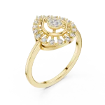 Ethereal Pear Silhouette Pavé-Set Statement Ring