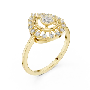 Ethereal Pear Silhouette Pavé-Set Statement Ring