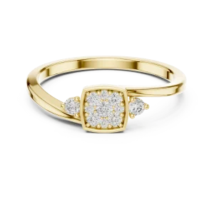 Geometric Cluster Round Diamond Modern Architectural Ring - Image 2